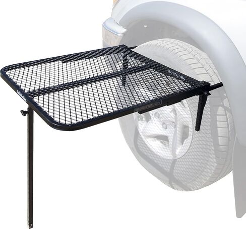 Tire Table Medium Steel Camping Table fits Tires Up to 40" | 50 Pound Capacity | Black Powder-Coated Finish | No Tool or Hitch Required | 23.5" x 27" x 1.5" in Kuwait