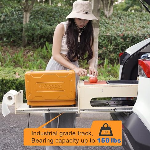 Slide-Out Overland Kitchen Box, Foldable Outdoor Cooking Gear for SUV Car Camping Overlanding in Kuwait