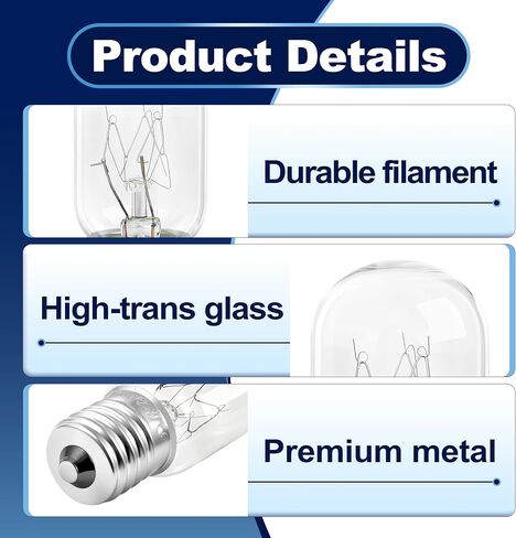 10PCS 10692 Microwave Bulb E17 T7 25W 110-130V Wide Voltage Compatible with GE, Whirlpool, Maytag, Amana Appliance Bulb in Kuwait
