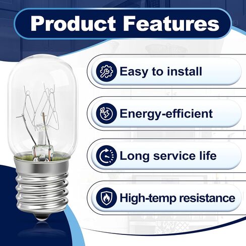 10PCS 10692 Microwave Bulb E17 T7 25W 110-130V Wide Voltage Compatible with GE, Whirlpool, Maytag, Amana Appliance Bulb in Kuwait