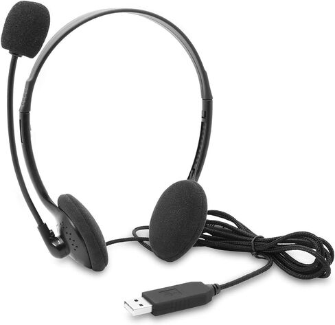 EBODA USB Headset Computer Headset with Noise Cancelling Microphone, Lightweight PC Headset Wired Headphones Business Headset for Skype Webinar Cell Phone Call Center in Kuwait