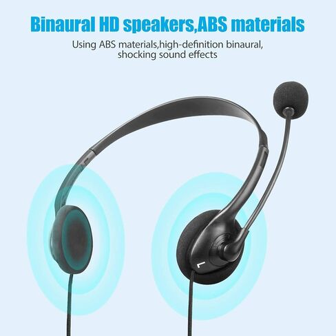 EBODA USB Headset Computer Headset with Noise Cancelling Microphone, Lightweight PC Headset Wired Headphones Business Headset for Skype Webinar Cell Phone Call Center in Kuwait