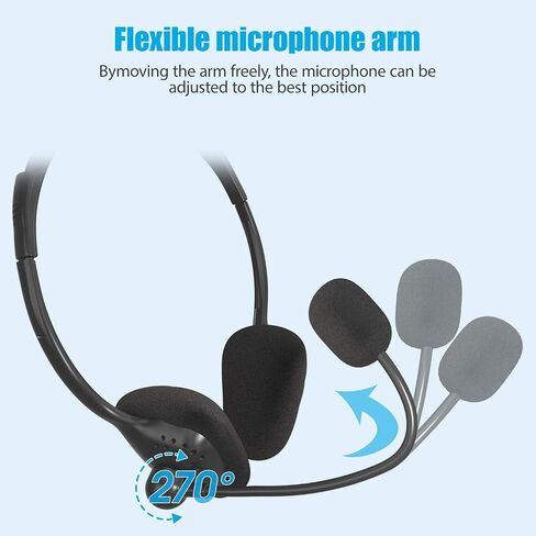 EBODA USB Headset Computer Headset with Noise Cancelling Microphone, Lightweight PC Headset Wired Headphones Business Headset for Skype Webinar Cell Phone Call Center in Kuwait