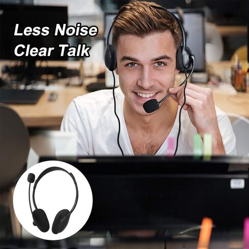 EBODA USB Headset Computer Headset with Noise Cancelling Microphone, Lightweight PC Headset Wired Headphones Business Headset for Skype Webinar Cell Phone Call Center in Kuwait