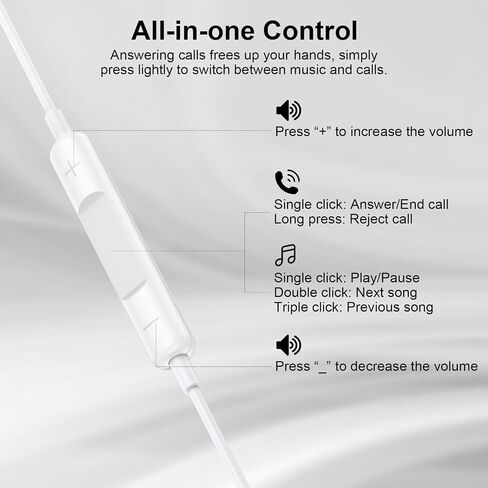Type C Headphones Wired Earbuds for iPhone 17e 17 Pro Max 17 16e 16 Pro Max in Kuwait