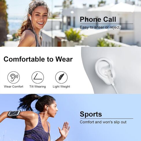 Type C Headphones Wired Earbuds for iPhone 17e 17 Pro Max 17 16e 16 Pro Max in Kuwait