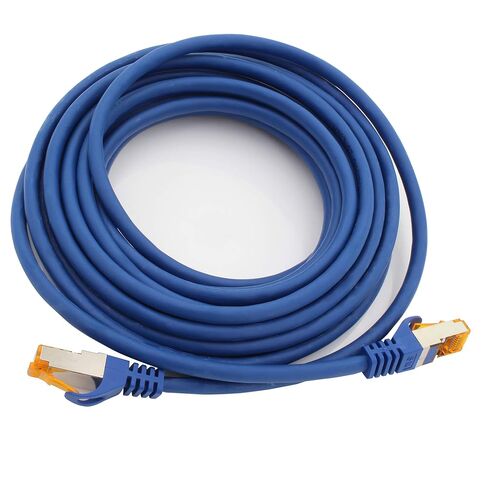1aTTack.de Cat.7 ethernet Cable 0,25m - Blue - 5 Pieces - Cat7 LAN Network 10GBASE-T - 10000 Mbps (Sftp Pimf) Double Shielded patchcable RJ45 Plug Cat.6a in Kuwait