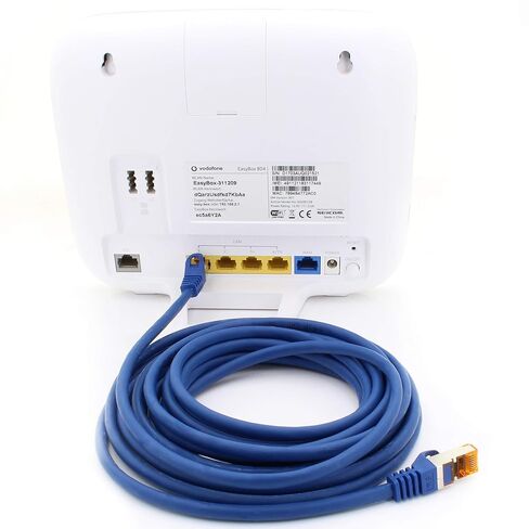 1aTTack.de Cat.7 ethernet Cable 0,25m - Blue - 5 Pieces - Cat7 LAN Network 10GBASE-T - 10000 Mbps (Sftp Pimf) Double Shielded patchcable RJ45 Plug Cat.6a in Kuwait