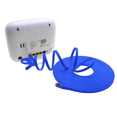 1aTTack.de 0.5m - Blue - 10 Pieces CAT.7 Ethernet Gigabit LAN Cable (HIGH Speed Flat Networkcable) 600 MHz, 10000 Mbit/s, Slim, patchkabel (compatibel with CAT5 CAT5e CAT6 CAT6a Cat8) Ribbon in Kuwait