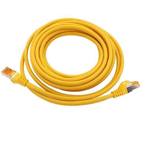Cat.7 ethernet Cable 0,25m - Yellow - 10 Pieces - Cat7 LAN Network 10GBASE-T - 10000 Mbps (Sftp Pimf) Double Shielded patchcable RJ45 Plug Cat.6a in Kuwait