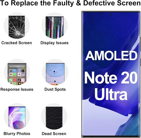 AMOLED for Samsung Galaxy Note 20 Ultra 4G 5G Screen Replacement with Frame in Kuwait