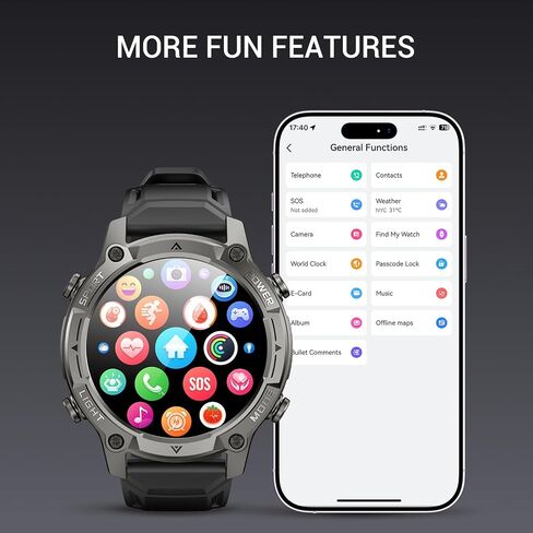 Smart Watch for Men, Outdoor GPS, Answer/Make Call, 5ATM Waterproof, 50mm in Kuwait
