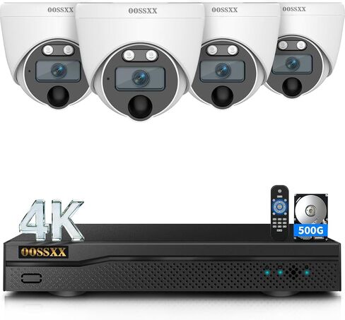 4K HD-Analog Wired Outdoor Security Camera System 4 Dome Cameras 500G HDD in Kuwait