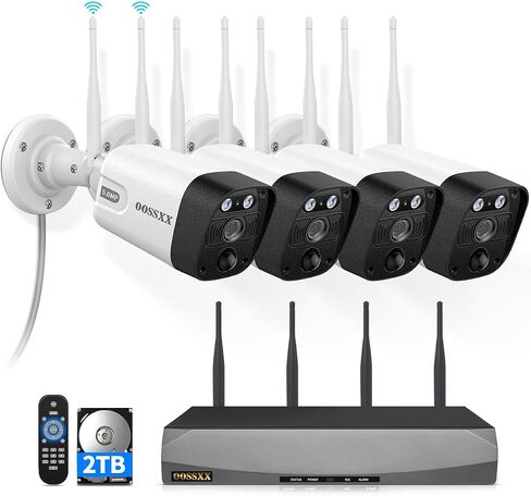 5MP Wireless Security Camera System, 4K/16CH NVR 8TB HDD 120 Days of Video in Kuwait
