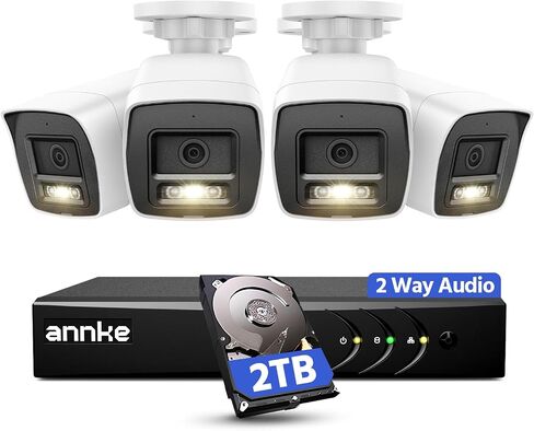 ANNKE 8CH 2MP Two-Way Audio Analog Wired Security Camera System, 2TB HDD in Saudi Arabia