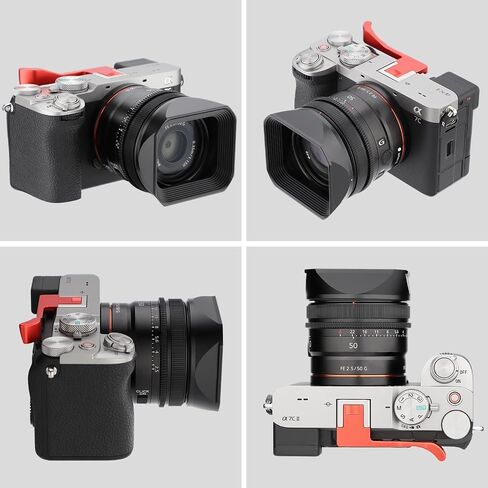 Haoge Metal Square Lens Hood for Sony RX1R3/RX1M2/RX1 FE 40mm F2.5 G FE 50mm F2.5 G FE24mm F2.8 G Lens Shade on A7CII A7CR A7R4 Camera Bayonet Mount with Cap in Kuwait