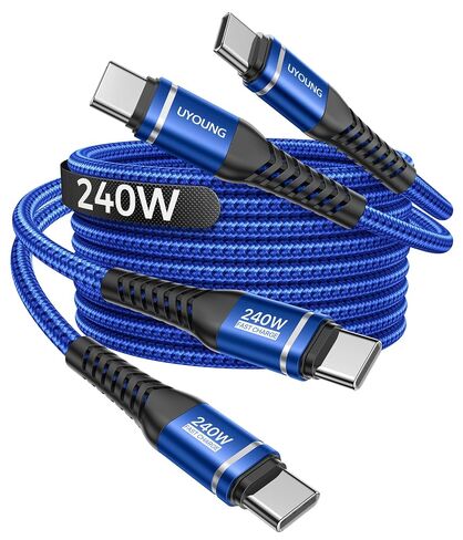USB C Cable 10FT 2Pack, 240W USB C to USB C Cable Fast Charging Long Phone in Kuwait