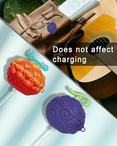 2Pack Devi Fruit for AirPods 4th Case Cute 2024 Released, Cute 3D Cartoon Silicone for Devil Fruit Cover Accessories for AirPods 4st Generation Case for Boy Girl with Cleaning Pen(Devil Fruit) in Kuwait