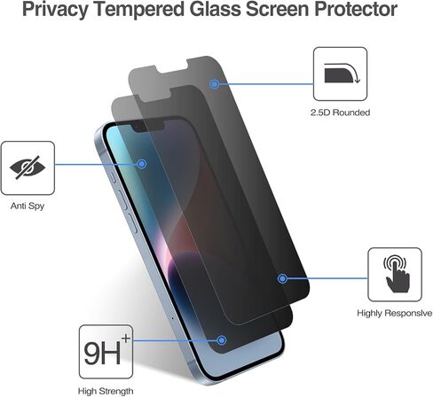 ProCase 2 Pack Privacy Screen Protector for iPhone 17e/ 16e/ 14/13 /13 Pro in Kuwait