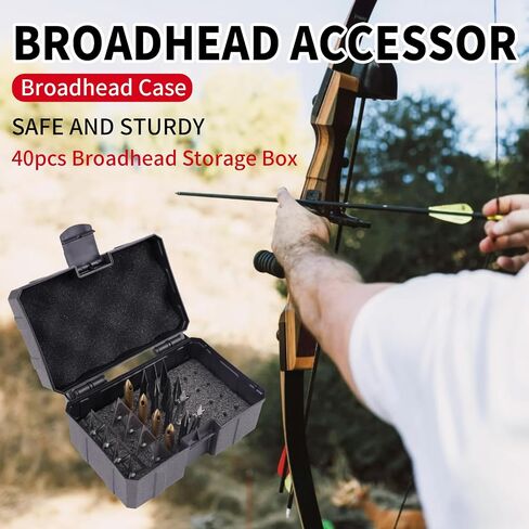 Broadhead Case、A Large Box For Composite Bows And Crossbow Wide Knives, Suitable For Storage Boxes With Various Wide Heads, With 40 Hole Positions, Capable Of Holding 10-20 Broad Heads(Case Only) in Kuwait