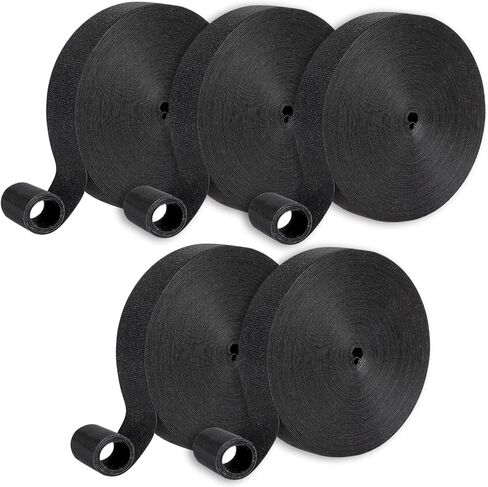 1/2In x 197Ft Reusable Cable Ties Hook and Loop Roll | Tie Down Straps, Nylon Double-Sided Strips, | Adjustable Multi-Purpose Wrap Fasteners forOffice, Home, Data Center in Kuwait