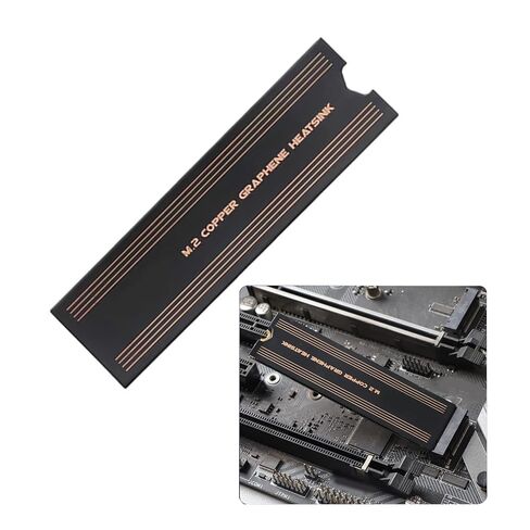 Laptop Copper Cooler Radiator Coating Heatsink Pad High Thermal Conductivity Cooling Pad M2 NVME SSD Heat Sink Copper Heatsink Laptop Memory Card Cooler Radiator Heat Sink Cooling Thermal Hard Disk in Kuwait