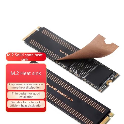 Laptop Copper Cooler Radiator Coating Heatsink Pad High Thermal Conductivity Cooling Pad M2 NVME SSD Heat Sink Copper Heatsink Laptop Memory Card Cooler Radiator Heat Sink Cooling Thermal Hard Disk in Kuwait
