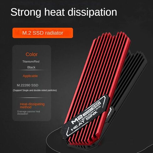 Ultrathin M.2 SSD Heat Sink M2 2280 Solid State Hard Disk Aluminum Heatsink Cooler Cooling Thermal Pad Red in Saudi Arabia