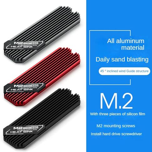 Ultrathin M.2 SSD Heat Sink M2 2280 Solid State Hard Disk Aluminum Heatsink Cooler Cooling Thermal Pad Red in Saudi Arabia