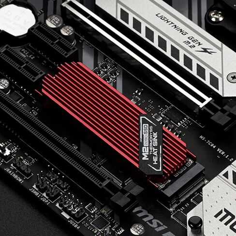 Ultrathin M.2 SSD Heat Sink M2 2280 Solid State Hard Disk Aluminum Heatsink Cooler Cooling Thermal Pad Red in Saudi Arabia