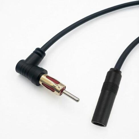 Universal Car FM AM/DIN Male Right Angle to Female Audio Modified DVD Navigation CD Player Radio Antenna Extension Cable Conversion Cable 20 inches in Kuwait