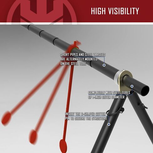 KNINE OUTDOORS AR500 Steel Spinning Target for .22 Rimfire with Stand, 1/4" in Kuwait