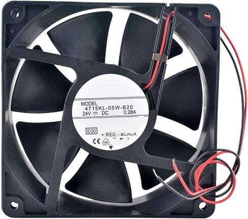 12cm Dual Ball Bearing Axial Flow Cooling Fan 4715KL-05W-B20 DC24V 0.28A 2Pin Frequency Converter 120x120x38mm for Computer Case in Kuwait