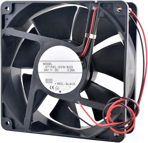 12cm Dual Ball Bearing Axial Flow Cooling Fan 4715KL-05W-B20 DC24V 0.28A 2Pin Frequency Converter 120x120x38mm for Computer Case in Kuwait