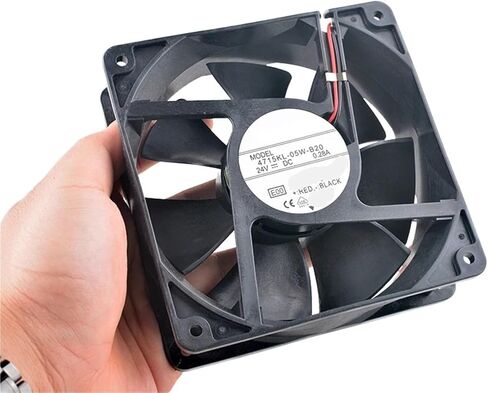 12cm Dual Ball Bearing Axial Flow Cooling Fan 4715KL-05W-B20 DC24V 0.28A 2Pin Frequency Converter 120x120x38mm for Computer Case in Kuwait