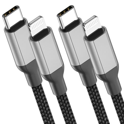 2ft USB C to Lightning Cable 2Pack,[Apple MFi Certified] Power Delivery USB C iPhone Charger Fast Charging, 2 foot Nylon Braided Type C to Lightning Cord for iPhone 14 13 12 11 Pro Max XR XS 8 SE iPad in Kuwait