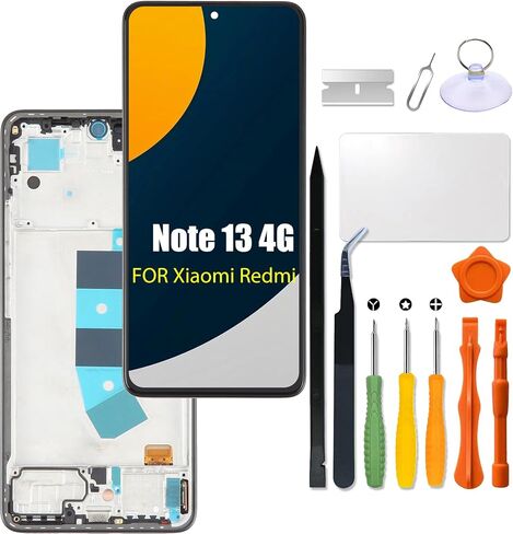 Replacement for Xiaomi Redmi Note 13 4G LCD Screen with Frame INCELL 23129RAA4G, 23124RA7EO, 23129RA5FL Touch Digitizer Assembly Display with Repair kit (No Fingerprint Function) in Saudi Arabia