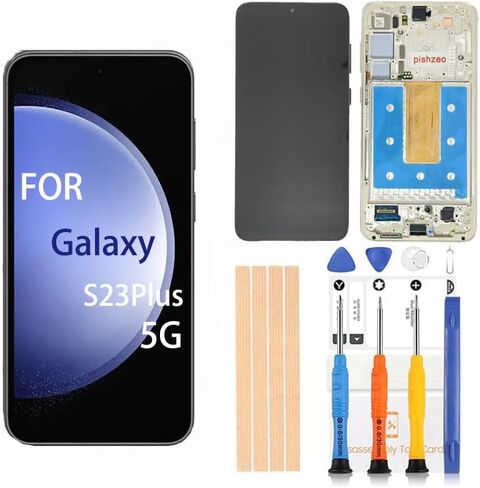 Screen Replacement for Samsung Galaxy S23Plus + SM-S916 U1 Black Frame OEM in Kuwait