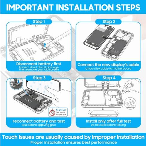 for iPhone 14 Plus OLED Screen Replacement with Proximity Sensor Flex Cable 6.7" Display Assembly Touch Digitizer Repair Kit A2649 A2881 A2884 A2883 A2882 (Hard OLED, Same Notch Size) in Kuwait