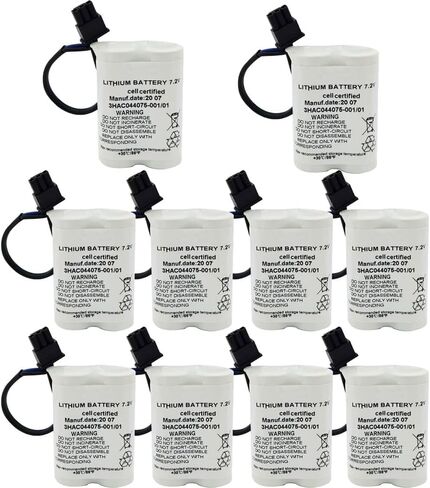 BALOLO (10-Pack) 3HAC044075-001/01 7.2V 3600mAh for Robot CPU SMB Battery ABBTA521 ABB3HAC16831-1 Lithium Battery with Plug in Kuwait