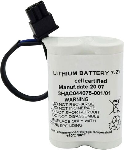 BALOLO (10-Pack) 3HAC044075-001/01 7.2V 3600mAh for Robot CPU SMB Battery ABBTA521 ABB3HAC16831-1 Lithium Battery with Plug in Kuwait