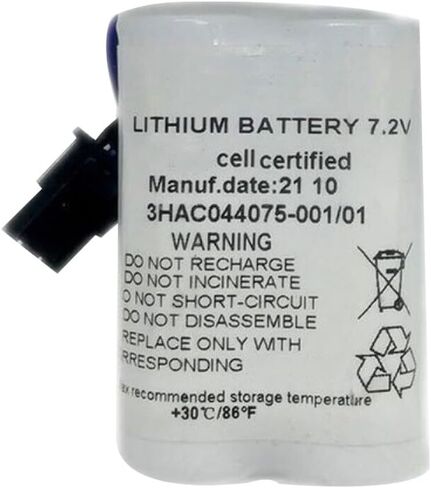 BALOLO (10-Pack) 3HAC044075-001/01 7.2V 3600mAh for Robot CPU SMB Battery ABBTA521 ABB3HAC16831-1 Lithium Battery with Plug in Kuwait