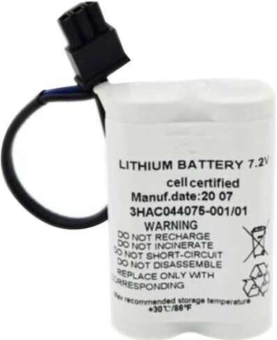 BALOLO (10-Pack) 3HAC044075-001/01 7.2V 3600mAh for Robot CPU SMB Battery ABBTA521 ABB3HAC16831-1 Lithium Battery with Plug in Kuwait