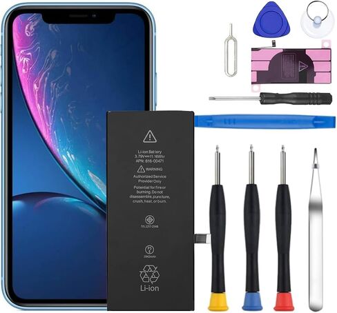 Battery for iPhone XR, Upgraded New Battery Replacement for iPhone XR 6.1-inches (A2105 A1984 A2107 A2108 A2106) Professional Repair Tool Kits in Kuwait