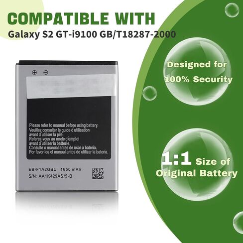 New EB-F1A2GBU Battery Replacement for Galaxy S2 GT-i9100 GB/T18287-2000 with Tools in Kuwait