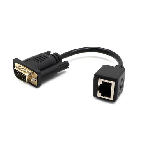 hejhncii 15cm VGA to RJ45 Converters Adapters Cable Line Extension Wire Cord Female/Male to Female Cat5 / Cat6 Ethnernet Cable Vga Extender Line Converters Wire in Kuwait