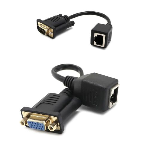 hejhncii 15cm VGA to RJ45 Converters Adapters Cable Line Extension Wire Cord Female/Male to Female Cat5 / Cat6 Ethnernet Cable Vga Extender Line Converters Wire in Kuwait
