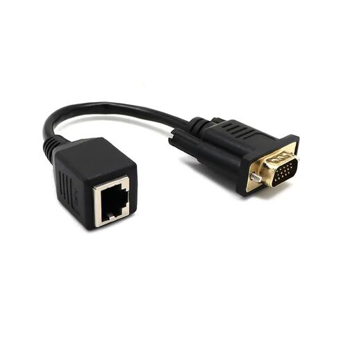 hejhncii 15cm VGA to RJ45 Converters Adapters Cable Line Extension Wire Cord Female/Male to Female Cat5 / Cat6 Ethnernet Cable Vga Extender Line Converters Wire in Kuwait