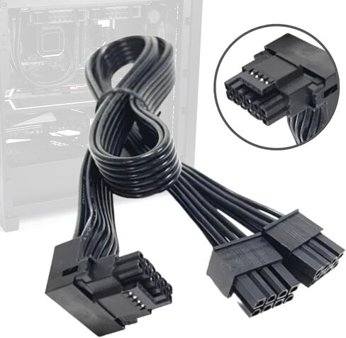 GPU Cable for RTX4080 RTX4090 Series 2X 8Pin Male to PCIE 16Pin Power Cord Streamlined Cable 12VHPWR PCIE5.0 Graphics Cards Line in Kuwait