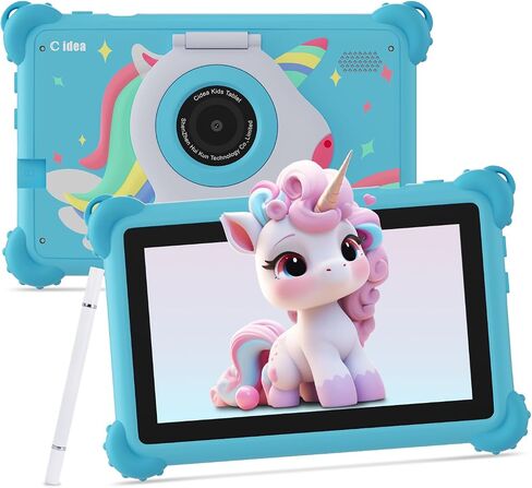 C idea 7-inch Tablet for Kids, 6GB(3+3) RAM + 32GB ROM Android 15 Toddler Tablet, Pre-Installed iWawa, Parental Controls, Supports Bluetooth and WiFi (Pink) in Kuwait